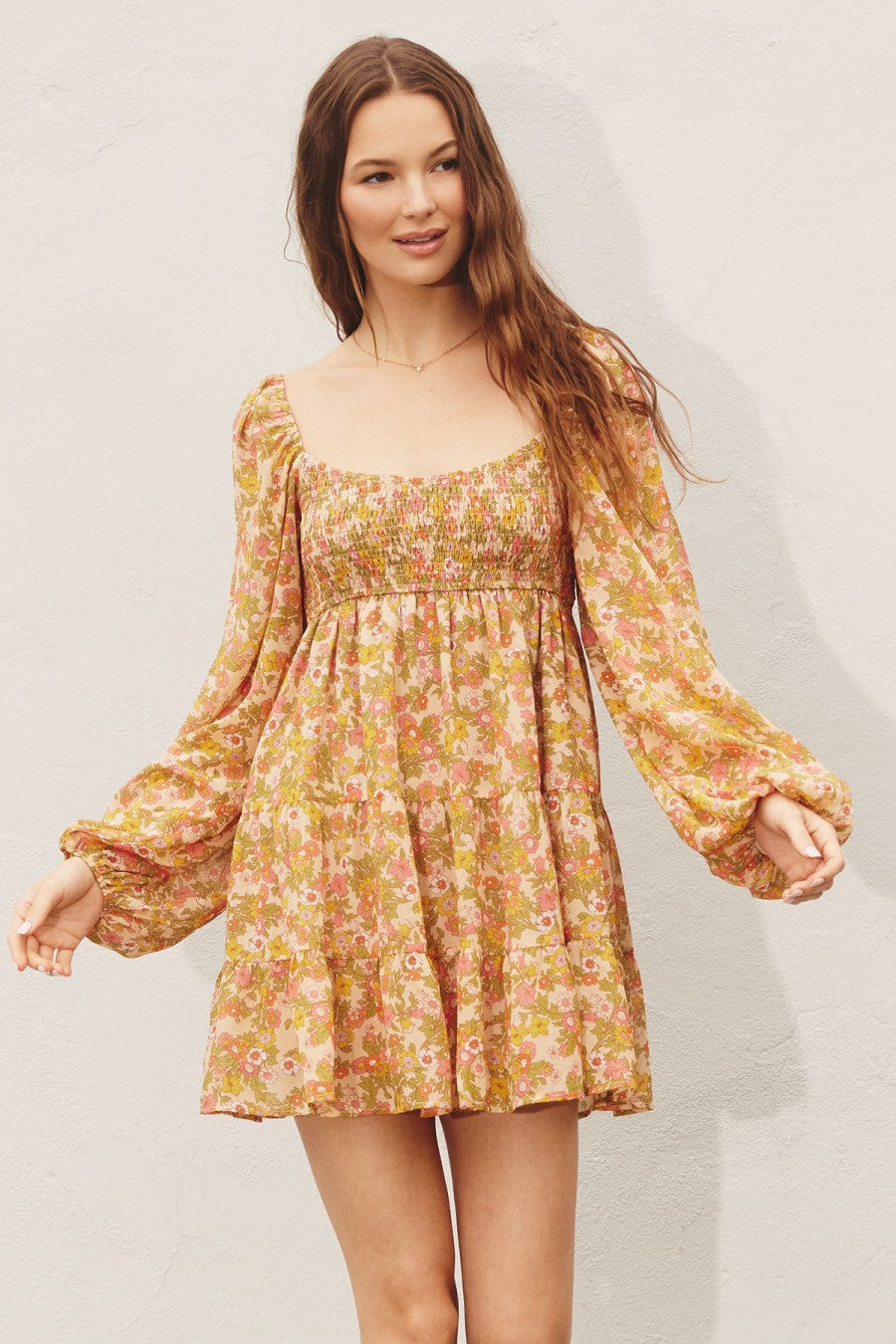 Angelnumber555☆lovely babydoll dress (scarf set)★最後在庫 Floral Babydoll Dress – SweetFire Boutique