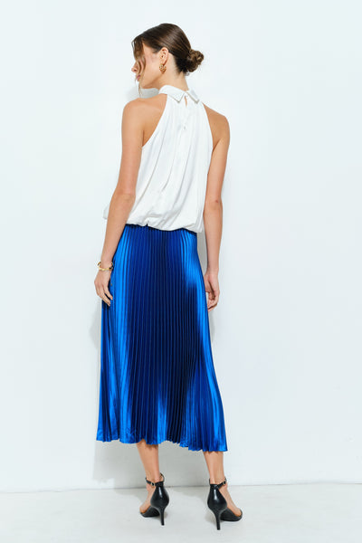 The Lucy Pleated Skirt (Blue)