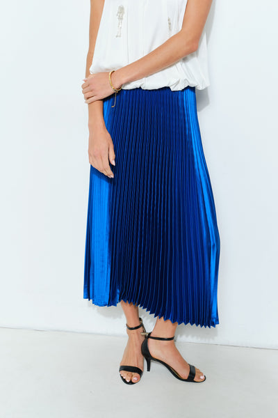 The Lucy Pleated Skirt (Blue)