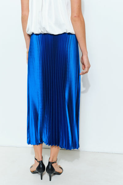 The Lucy Pleated Skirt (Blue)