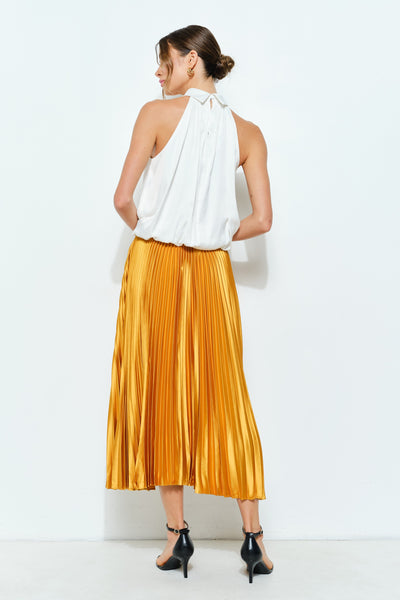 The Lucy Pleated Skirt (Gold)