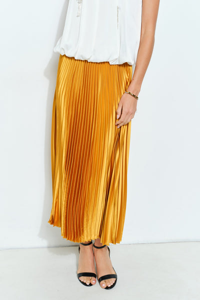 The Lucy Pleated Skirt (Gold)