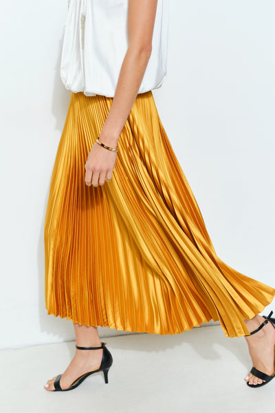 The Lucy Pleated Skirt (Gold)