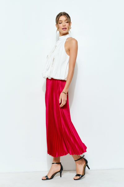 The Lucy Pleated Skirt (Red)