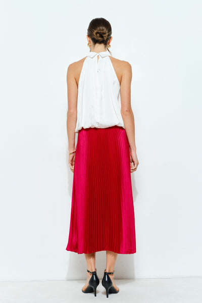 The Lucy Pleated Skirt (Red)