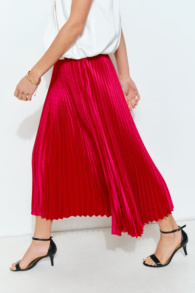 The Lucy Pleated Skirt (Red)