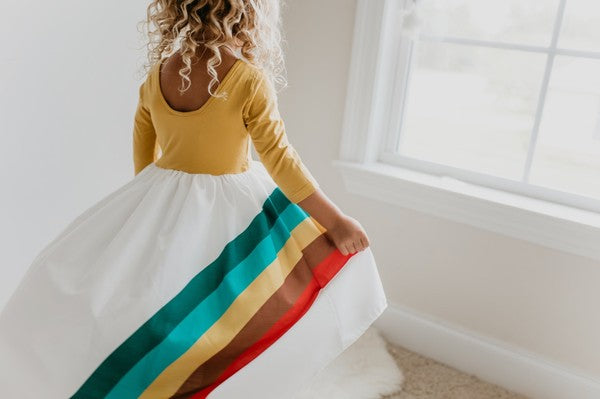 Long Sleeve Rainbow Dress